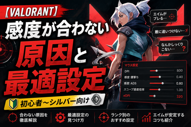 【VALORANT】感度が合わない原因と最適設定まとめ｜自分に合う感度の見つけ方